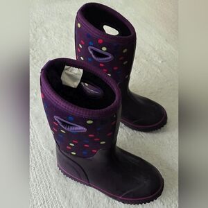 Girl's Purple Polka Dot Rain Boots